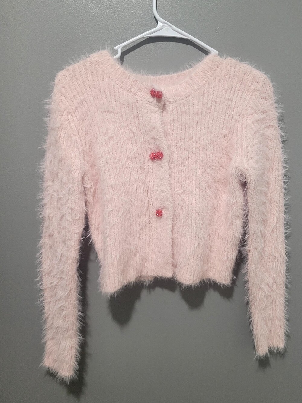 ALL IN FAVOR- Pink Fuzzy Soft Short Crop Cardigan Nordstrom Sweater Sz Xs